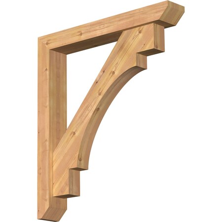 Ekena Millwork Merced Slat Smooth Bracket w/ Offset Brace, Western Red Cedar, 5 1/2"W x 36"D x 40"H BKT0604X36X40MRC06SWR